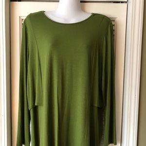 J.Jill Wearever Green Tunic Top Shirt Large L VGUC